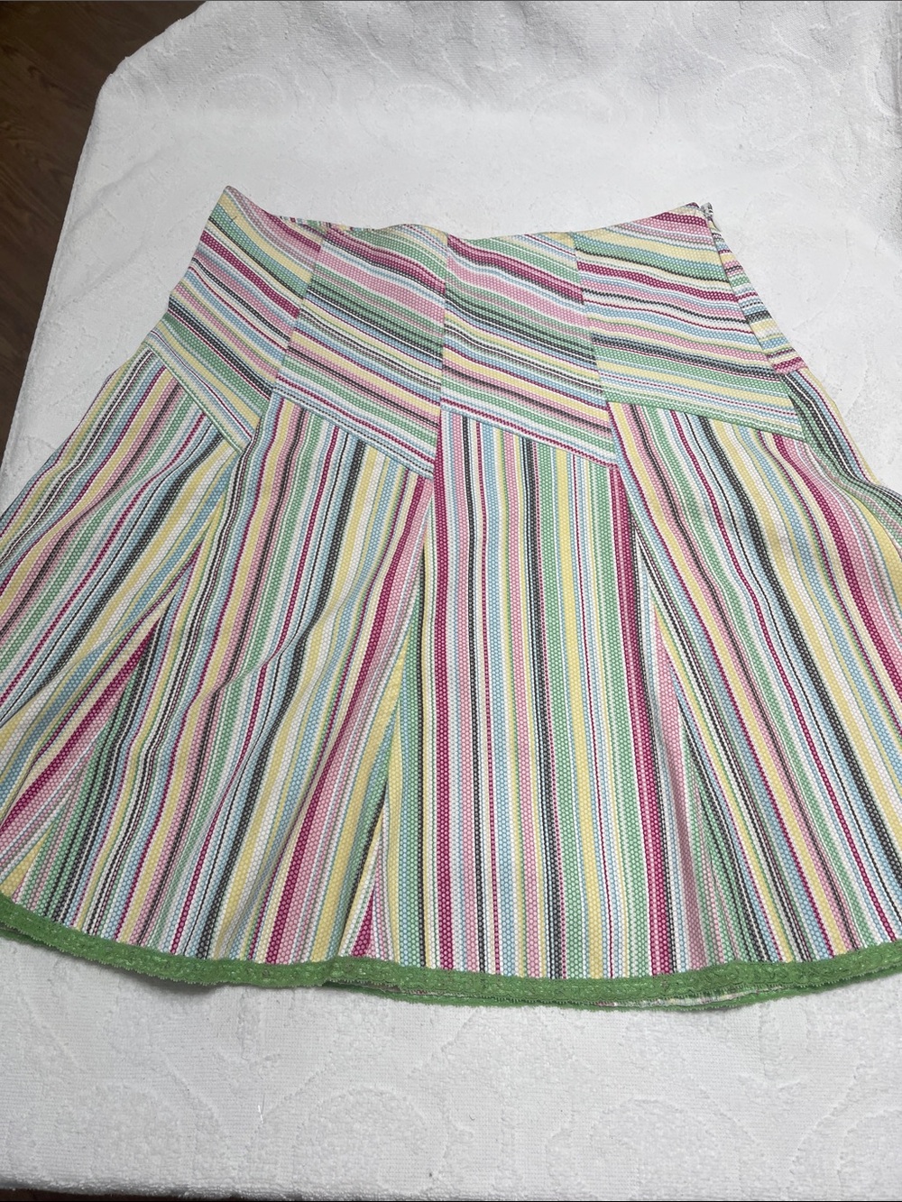 Bisou Bisou Colorful Striped A-Line Skirt - Sz 6